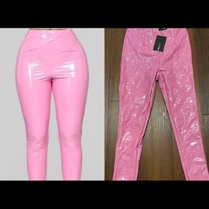 Pink Vinyl Pants - Small